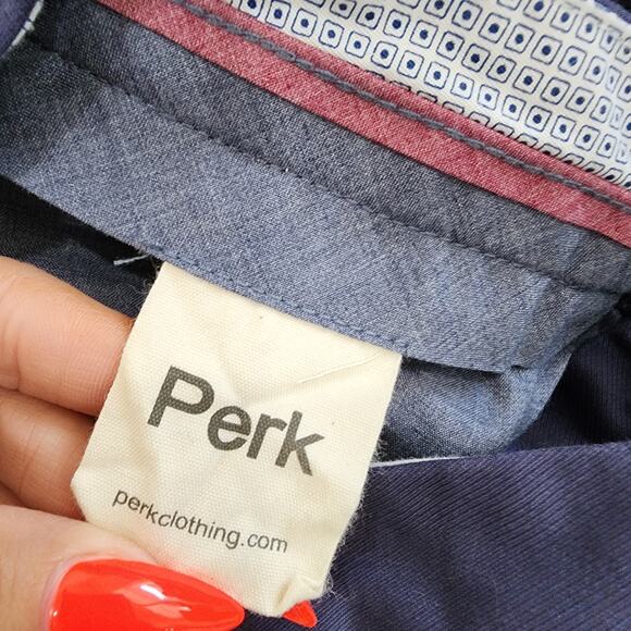 Perk Pants Mens 38x30 Navy Slim Fit Stretch Chino Preppy Golf Huckberry - Picture 6 of 8